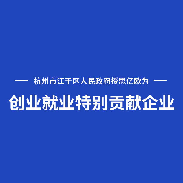 杭州市江干區人民政府授予思億歐“創業就業特別貢獻企業”榮譽稱號